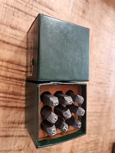 Vintage Greenfield 3/16" Number Punch Steel Stamp Set in Original Box USA - Picture 1 of 5