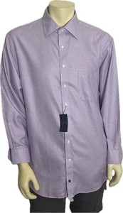 Hart Schaffner Marx Purple Men Dress Shirt Non-Iron Pima Cotton 17 33 Retail $99 - Picture 1 of 6