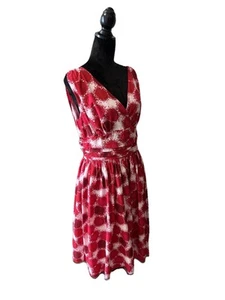 Vestido Queen Of Heartz By Letty Tennant para mujer XL rojo blanco sin mangas ajuste acampanado - Imagen 1 de 12