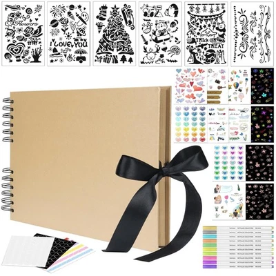 剪贴簿,80 页相册工艺纸,DIY手工相册剪贴簿... — 第 1/4 张图片