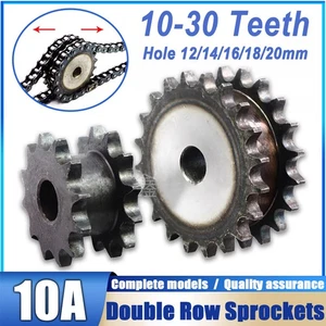 Piñones de doble fila 10A 10-30 dientes rueda dentada industrial motor transmisión por cadena - Imagen 1 de 38