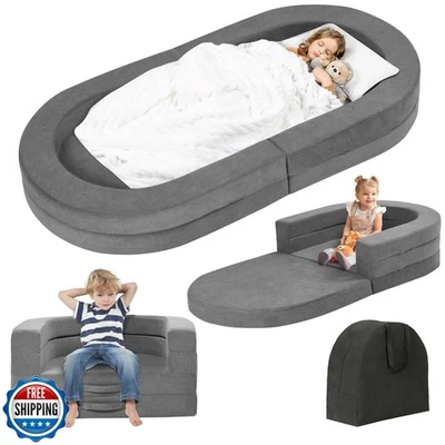 Cama de viaje Tykacna para niños pequeños, silla plegable portátil 3 en 1 para niños pequeños, espuma suave  Foto 1 de 4