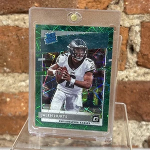 2020 Donruss Optic Jalen Hurts Green Velocity Prizm Rated Rookie Card RC #164 - Bild 1 von 4
