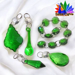 Weihnachtsbaum smaragdgrün Kronleuchter geschliffenes Glas Kristalle Deko Tropfen - Bild 1 von 143