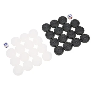 22 mm Kunststoff Schwarz Weiß Backgammon Dame Chips Stücke Set Kinder - Bild 1 von 12