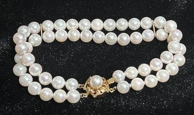 Pulseira de pérolas de ouro amarelo 18k - Imagem 1 de 4