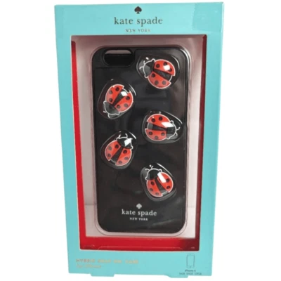 Funda rígida híbrida Kate Spade negra y roja para iPhone 6 Ladybugs Foto 1 de 3
