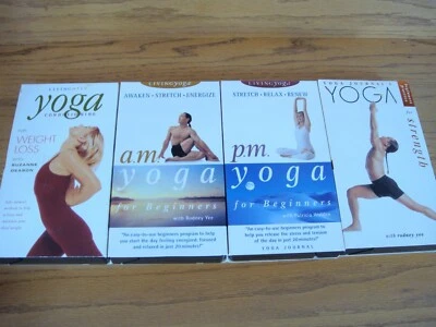 Lot of 4 Yoga For Beginners a.m./ p.m. Strength and Weight Lose VHSs  - Image 1 of 4