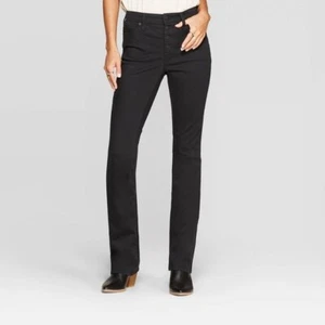 Stivali alti jeans neri svasati nuovi con etichette filo universale donna taglia 00/24 senza dissolvenza - Foto 1 di 1