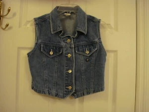 Vintage Jordache kurz geschnittene Biker, Western Denim Jeansweste Damen Größe L - Bild 1 von 4