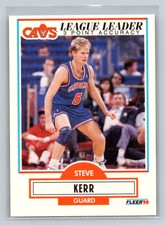 1990-91 Fleer League Leader #34 Steve Kerr Cleveland Cavaliers Basketball Card