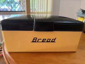 Vintage NALLY WARE Yellow Bread Bin Black Lid Australia Plastic Bread Box Retro - Picture 1 of 8