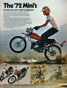 1972 Yamaha JT2-L & MX Mini Motorcycle Original Color Print Ad - Picture 1 of 1