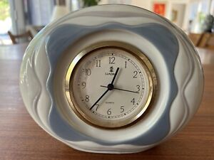 Vintage Lladro Porcelain Oval Blue And White Clock