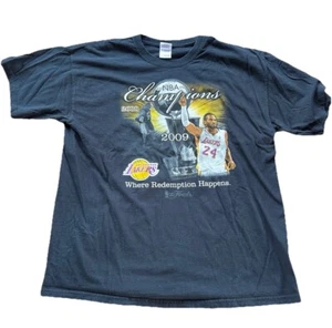 Y2K T Shirt Men Los Angeles Lakers Nba Kobe Ryant Champion 2008 To 2009 Size XL - Picture 1 of 6