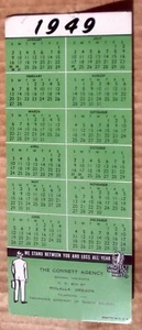 1949 Calendar Ink Blotter Insurance Advertising Molalla Oregon - Picture 1 of 3