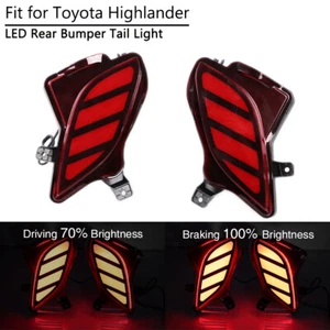 For Toyota Highlander 20-21 LED Rear Bumper Tail Light Brake Lamp w/ Turn Signal - Picture 1 of 6
