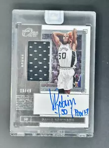 David Robinson 2019-20 Panini One and One Spurs GU Patch Auto /49 - Picture 1 of 2