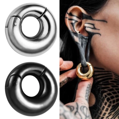 2PCS Round Magnetic Ear Weights Hangers Plugs Stainless Steel Piercing Jewelry - Image 1 of 4