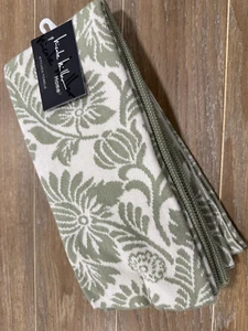 NICOLE MILLER HOME KITCHEN TOWELS (3) Beige Olive FLORAL 100% COTTON NWT - Picture 1 of 2