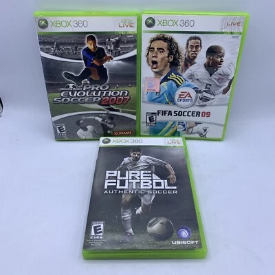 Pro Evolution Soccer 2007, FIFA Soccer 09, Pure Futbol (Xbox 360 Lot Of 3 CIB) - Image 1 of 4