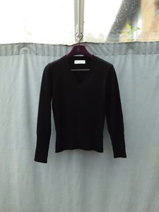 edina ronay Black Cashmere V Neck Jumper Size L UK 12 VGC
