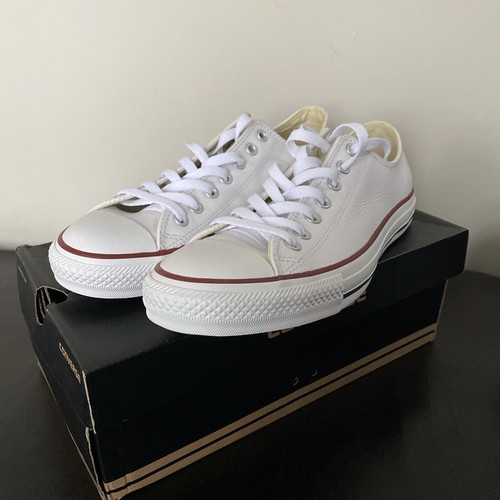 Nuovissime Converse unisex in pelle bianca (uomo taglia 9 5 donna taglia 11 5)