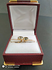 Vintage 9ct Yellow Gold & Aquamarine Earrings. 1.7grams. As New Condition.