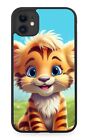 Children's Tiger Rubber Phone Case Tigers Face Animal Animated Big Blue Eyes CG8