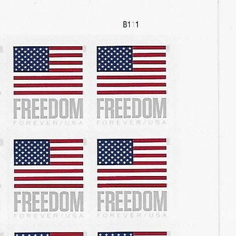 US Freedom Flag Forever Stamp Plate Block of 4 Scott # 5787 Cover