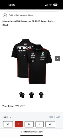 Mercedes AMG Petronas F1 Team Black Polo Shirt 2023 Cover