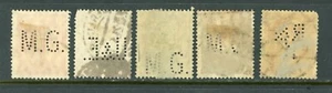 DEUTSCHLAND Perfins auf alten Briefmarken , / 25-2-3m / gebraucht - Bild 1 von 2