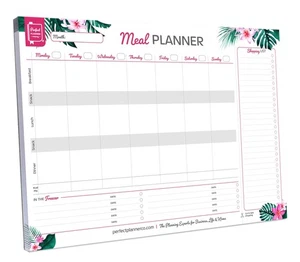 Weekly Meal Planner Pad - A4 Tear Away - Shopping List & Calorie Tracker - Picture 1 of 6