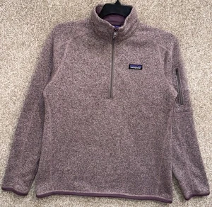 Patagonia Womens Large Purple 1/4 Zip Better Sweater Fleece Jacket Hiking 25618 - Picture 1 of 11