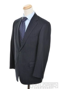 SAMUELSOHN Blue Striped 120s Wool Jacket Pants SUIT Mens - 40 R - Picture 1 of 10