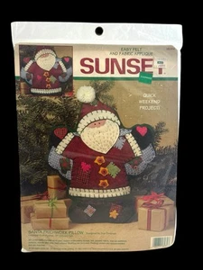 NOS 1995 Sunset Santa Patchwork Pillow Kit Felt Applique Dimensions 18084 VTG - Picture 1 of 3