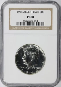 1964 50c Kennedy Silver Half Dollar NGC PF68 Accented Hair - Picture 1 of 4
