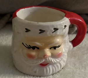 Vintage Napco Weihnachten Weihnachtsmann Keramik Miniatur Tasse/Becher Made in Japan 1 Becher - Bild 1 von 6