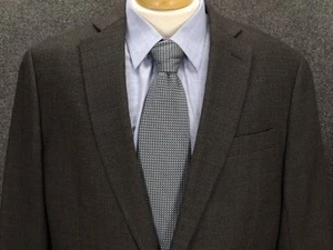 Stafford Merino Blazer 44L Gray Check Wool Polyester Blend Classic Fit 2 Button - Picture 1 of 13