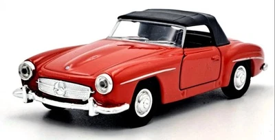 Welly 1955 Mercedes 190 SL Red Soft Top scala 1:34 1:39 auto 4,5 pollici in... - Immagine 1 di 4