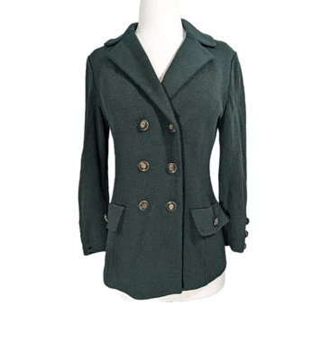 Blazer Colección St. John Talla 2 Mujer Santana Chaqueta Tejida Verde Doble Pecho Foto 1 de 4