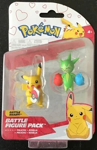 Pokemon Battle Figure 2 Pack Valentine's Pikachu w/ Card Roselia - Picture 1 of 2