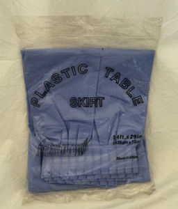 TABLE SKIRT Lavender Pleated Plastic Disposable Waterproof 29" x 14' NIP - Picture 1 of 4