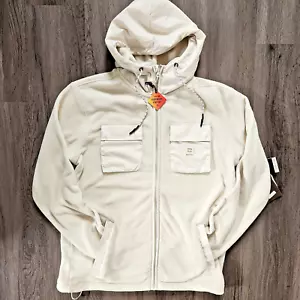 Billabong Men's Boundary Lite Beige Cream Zip Fleece Hoodie Chino Jacket Sz L - Picture 1 of 8