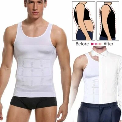 2022 Soft Durable Men Slimming Vest Body Shaper Abs Abdomen Compression T-Shirts - Image 1 of 4