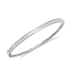 Armreif 2,50 Karat G/VS Princess Brillantschliff Diamant kanalbesetzt 18kt Weißgold - Bild 1 von 6