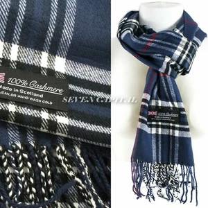 Mens Womens Winter Warm SCOTLAND Made 100% CASHMERE Scarf Scarves Plaid Wool - Picture 1 of 63