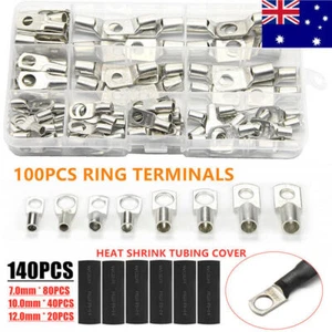 240PCS Cable Lugs Ring Battery Copper Tube Wire Connector Kits Crimp Terminal - Picture 1 of 12