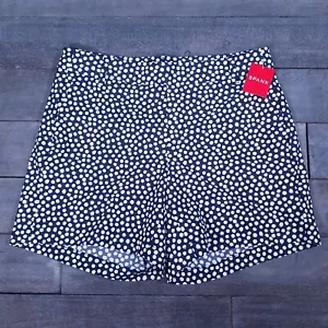 SPANX Pull On 6" Sunshine Shorts Womens Size LARGE Navy Polka Dots Athletic - Picture 1 of 8