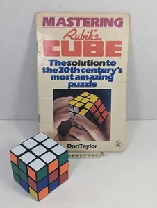 Vintage 1980 IDEAL Original Rubiks Cube + Mastering Rubik’s Cube Book (BUNDLE) - Picture 1 of 7